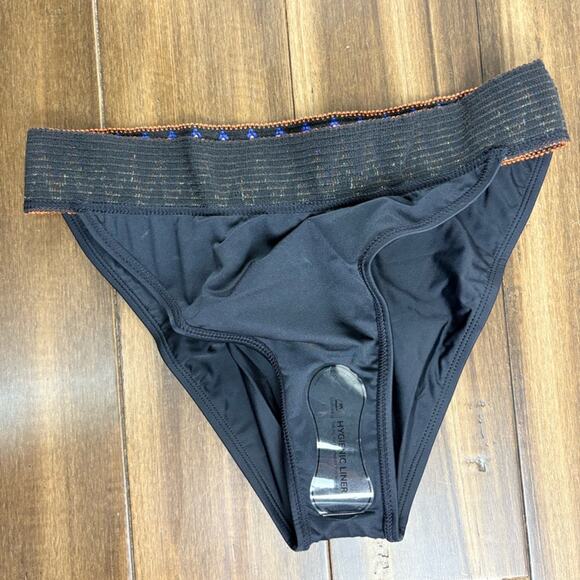 NWOT Bottom size L Black Geo Moderate Bikini bottom Aztec Orange - Picture 8 of 9